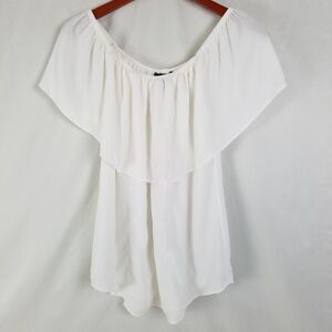 New Grace Elements Shirt Womens Small White Top Sheer Sleeveless Scoop Neck‎